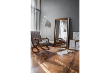 Specchiera rettangolare Diana con cornice in legno di Tonin Casa