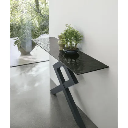 Mobile ingresso Consolle Cross con top in vetro di Target Point