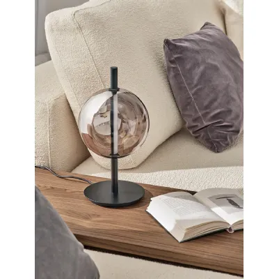 Lampada Sferatus da tavolo in vetro e acciaio di Bontempi