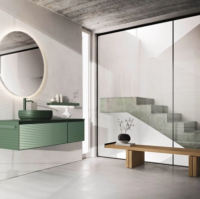 Mobile da Bagno sospeso Absolute 44 in laccato opaco Caleido 3D di Arbi