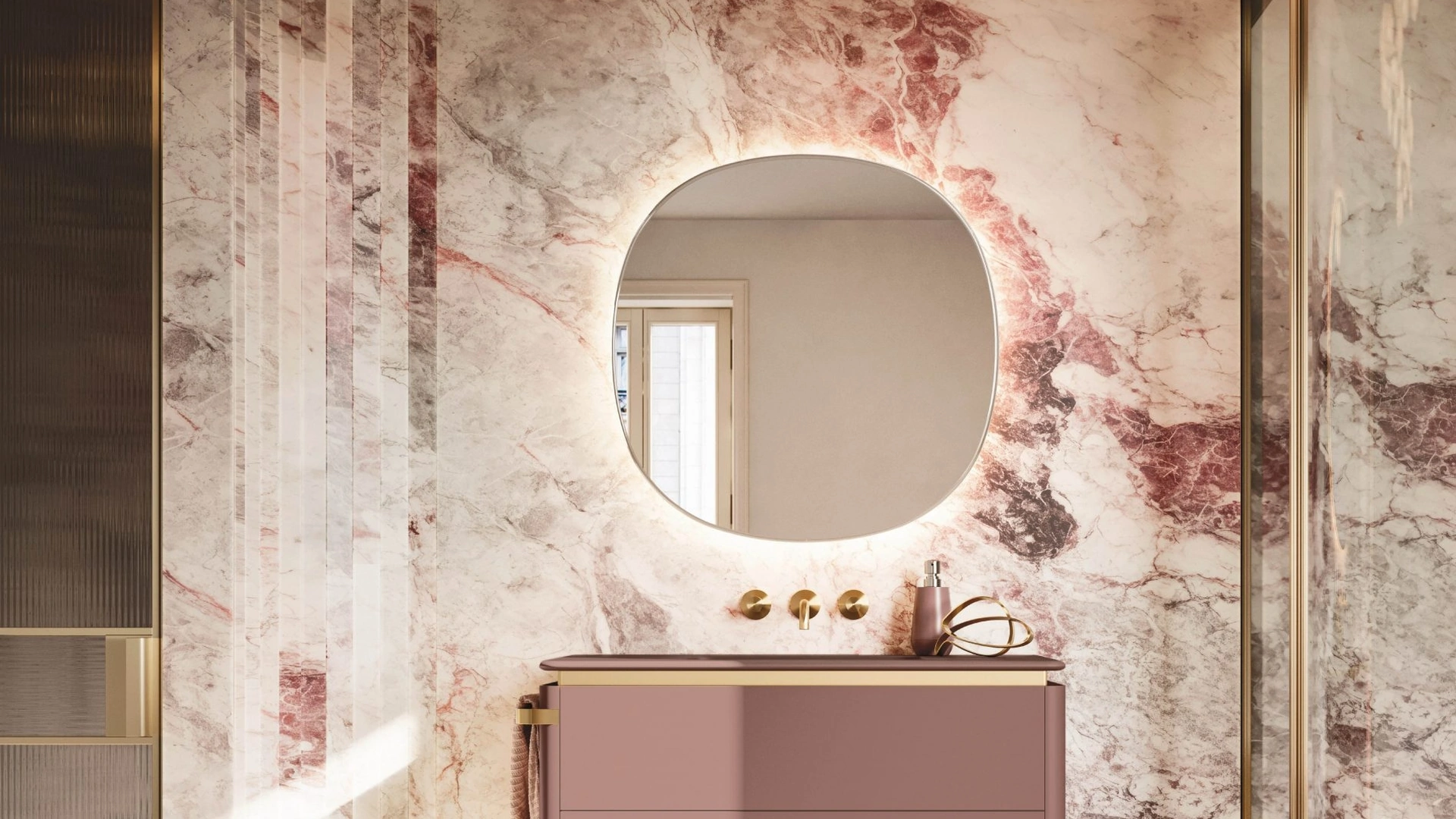 Mobile da Bagno sospeso Almond 05 in laccato opaco di Arbi