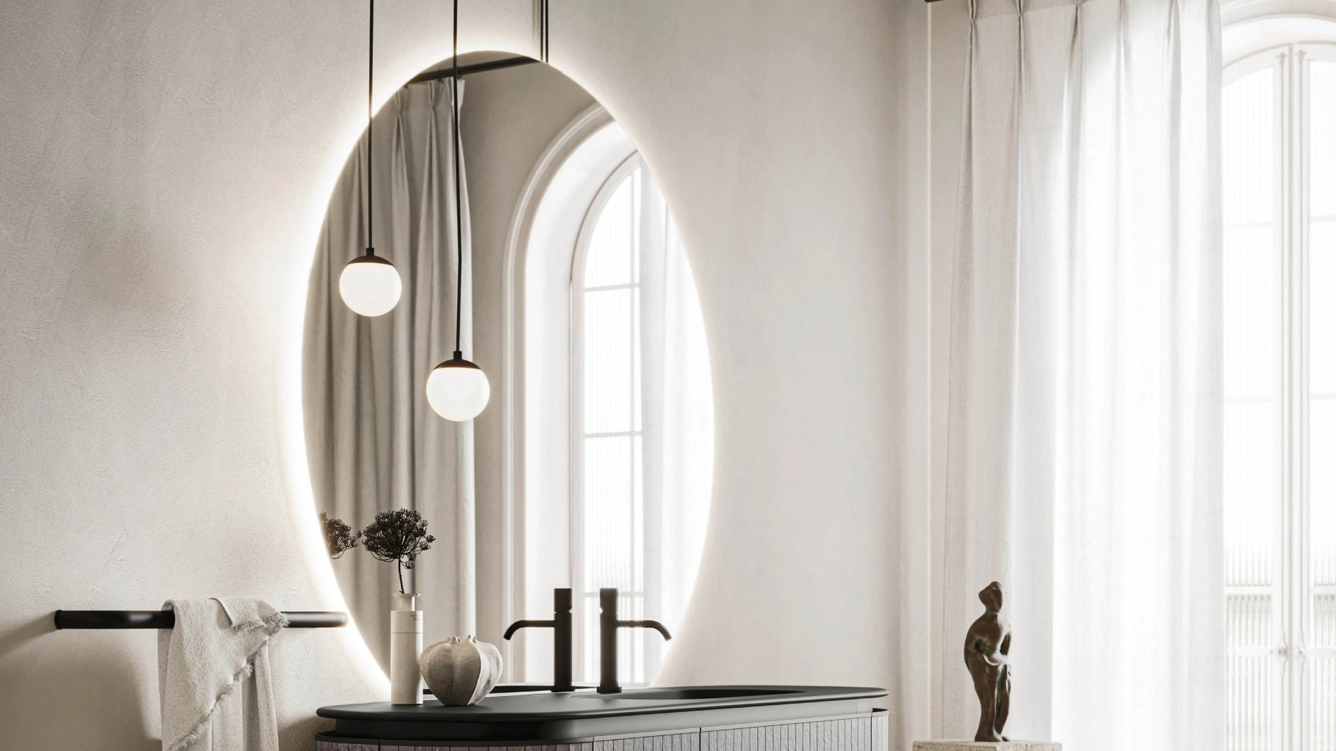 Mobile da Bagno sospeso Almond 08 in Laminam Burgundy di Arbi