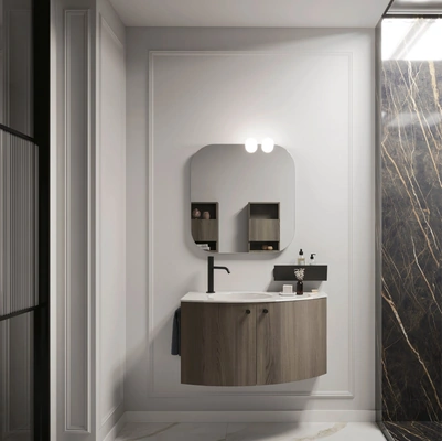 Mobile da Bagno sospeso Ho-me plus curvo 46 di Arbi