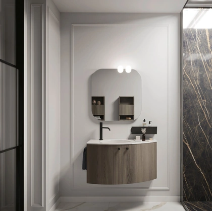 Mobile da Bagno sospeso Ho-me plus curvo 46 di Arbi