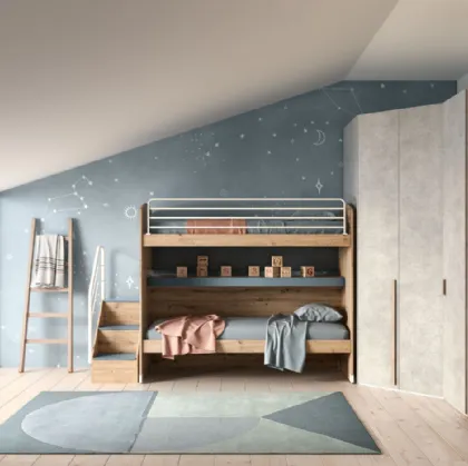 Camera con letto a castello e armadio angolare Room 160 di Zg Mobili