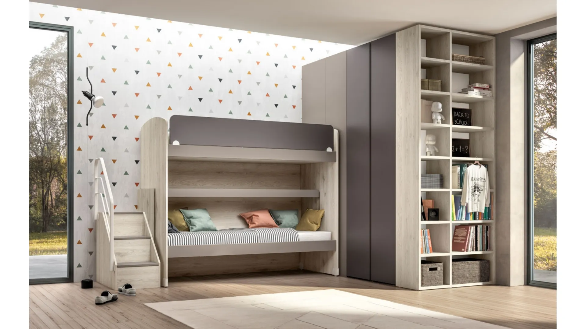 Camera moderna con letto a castello Room 162 di Zg Mobili