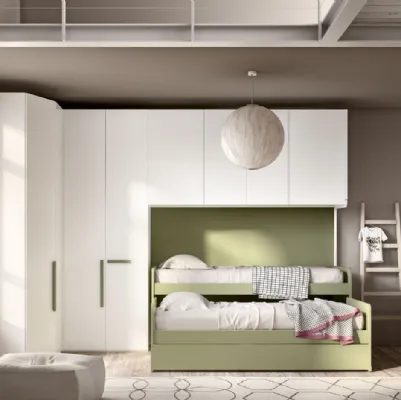 Camera con ponte angolare e doppio letto estraibile Room 147 di Zg Mobili