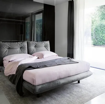 Letto Again in ecopelle nabuk di Noctis