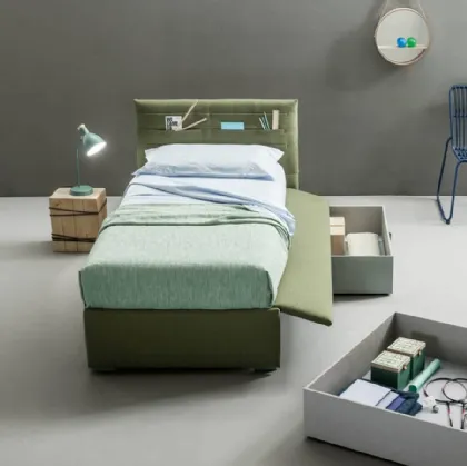 Letto singolo con cassetti contenitore Pocket di Bside