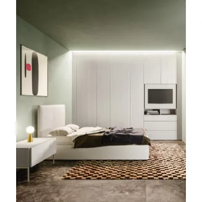 Letto con testiera in tessuto imbottito Icon Big di Zalf