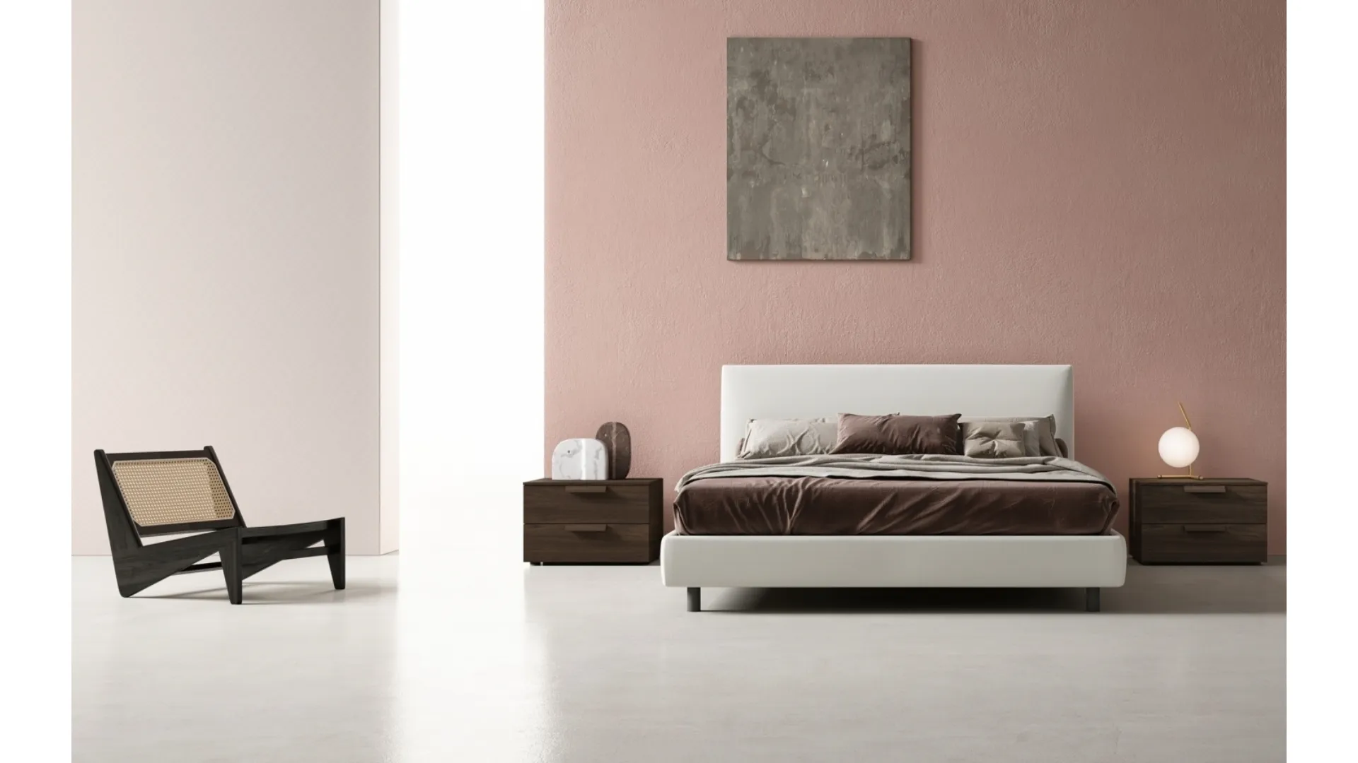 Letto in tessuto con estiera Luk Small di Zalf