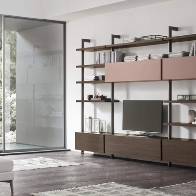 Libreria Sistema O Pen - Comp SU2127 in melaminico e laccato di Maronese