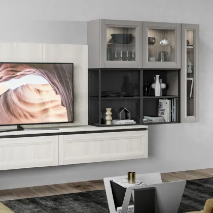 Parete Attrezzata sospesa Smart 02 con vetrine di Creo
