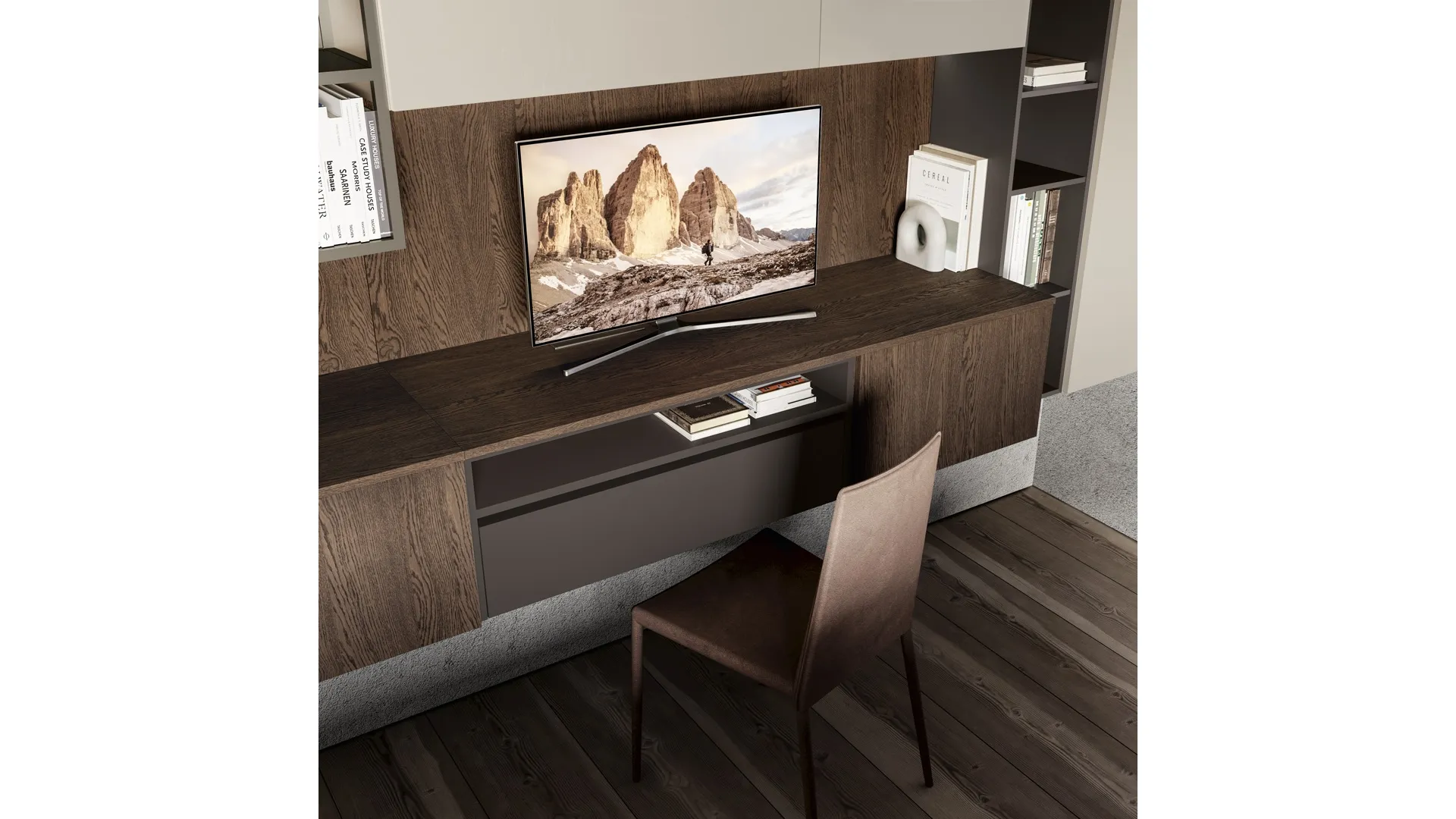 Parete Attrezzata Tablet Wood 03 di Creo