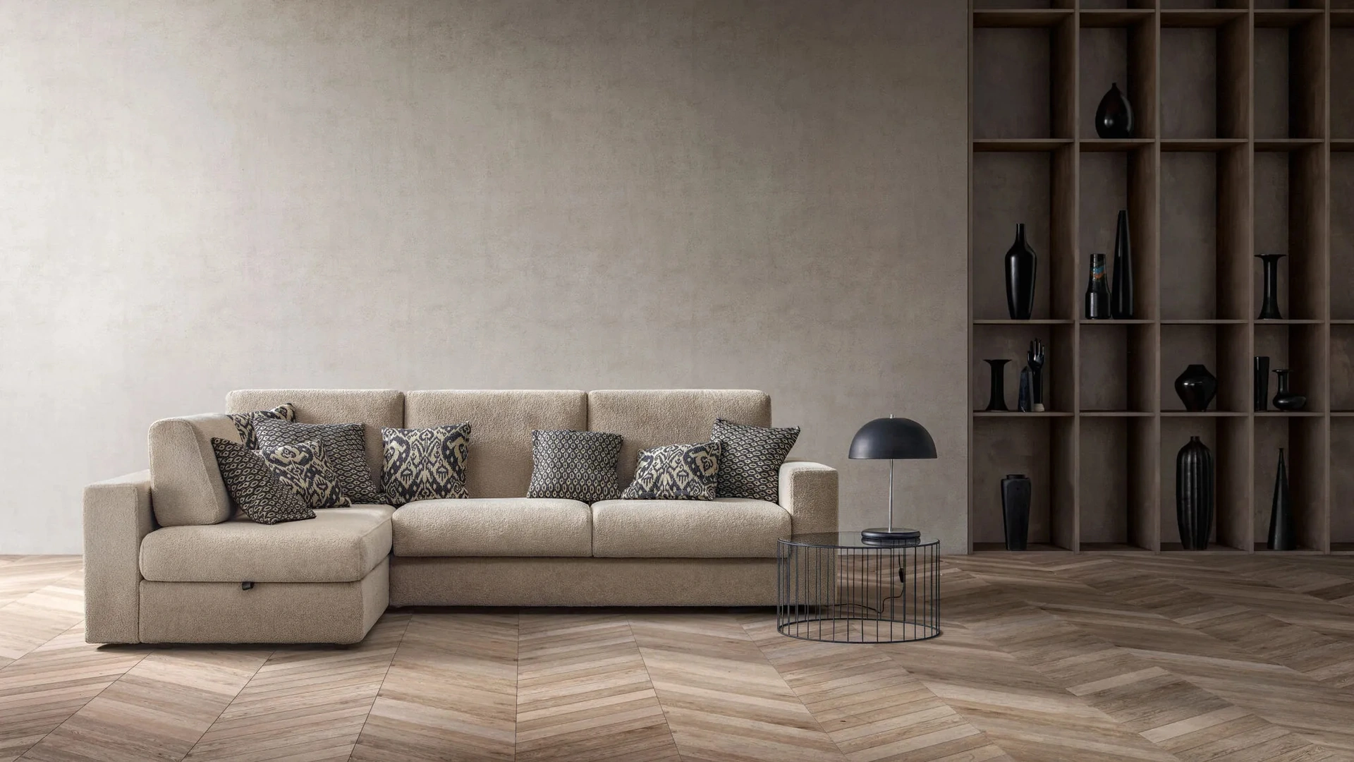 Divano Letto con penisola Cliff di Samoa