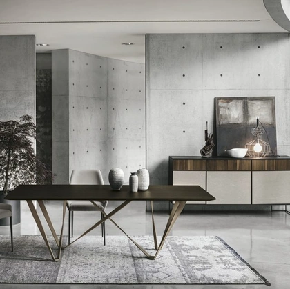 Tavolo fisso Wave finitura Rovere Moka di Sedit