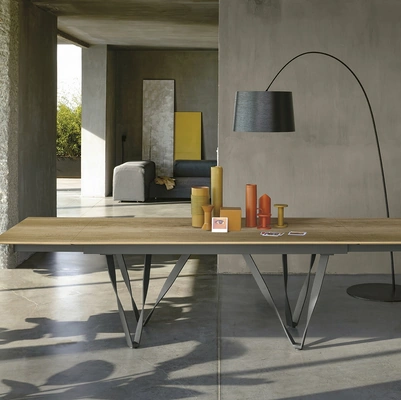 Tavolo allungabile Wave finitura rovere nodato di Sedit