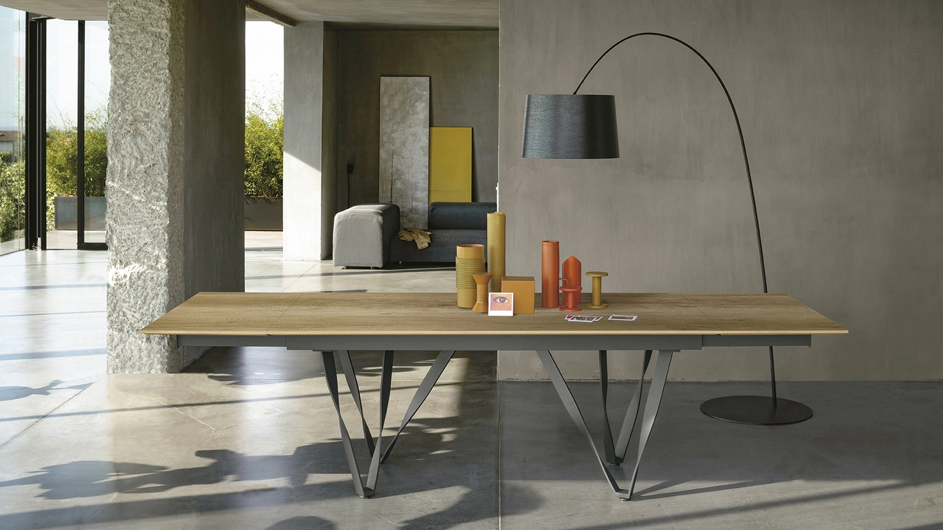 Tavolo allungabile Wave finitura rovere nodato di Sedit