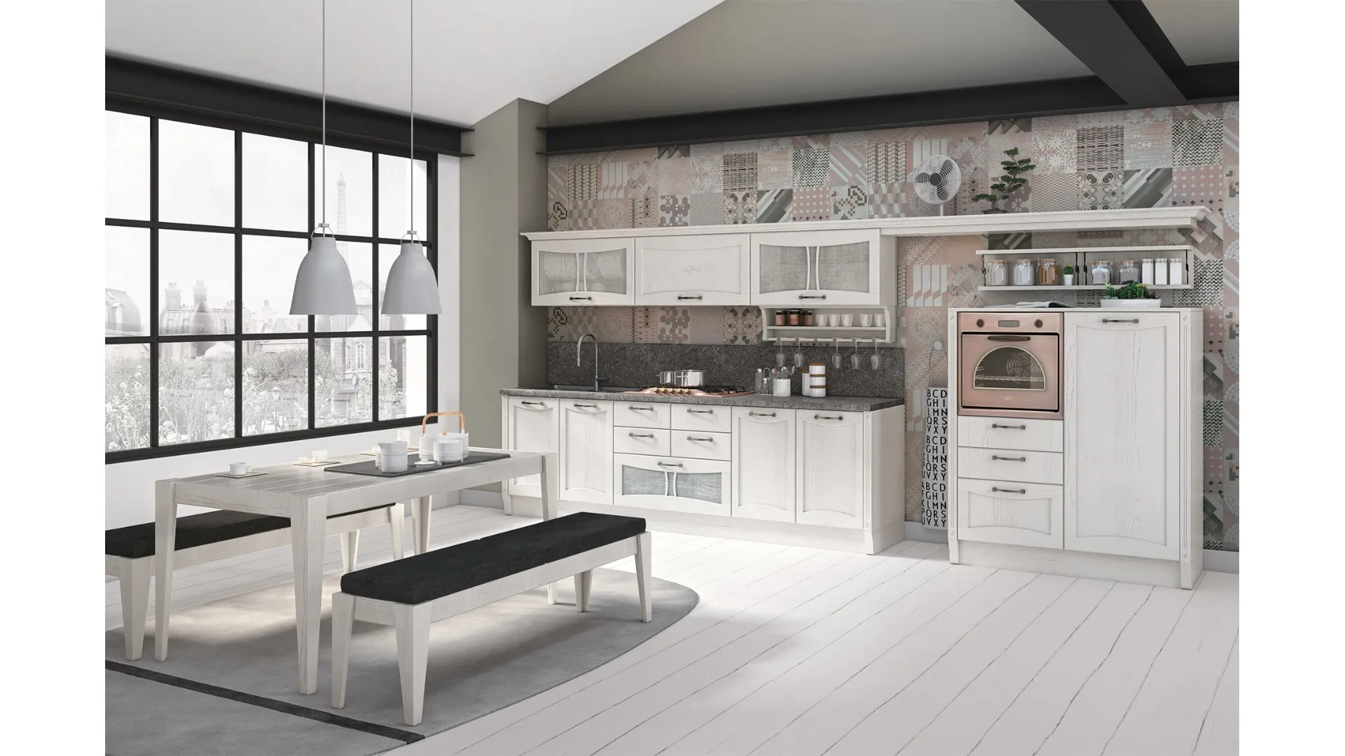 Cucina Classica Aurea lineare di Creo