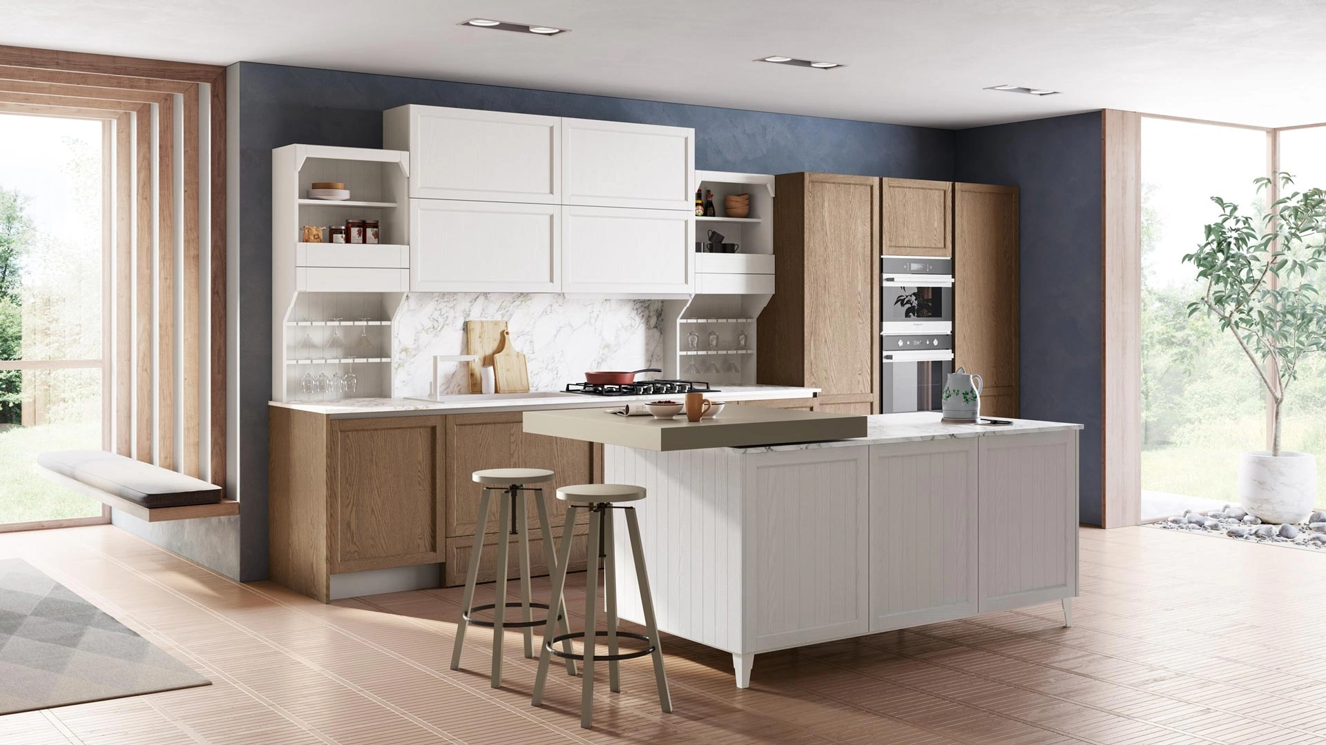 Cucina Classica Contempo con isola di Creo