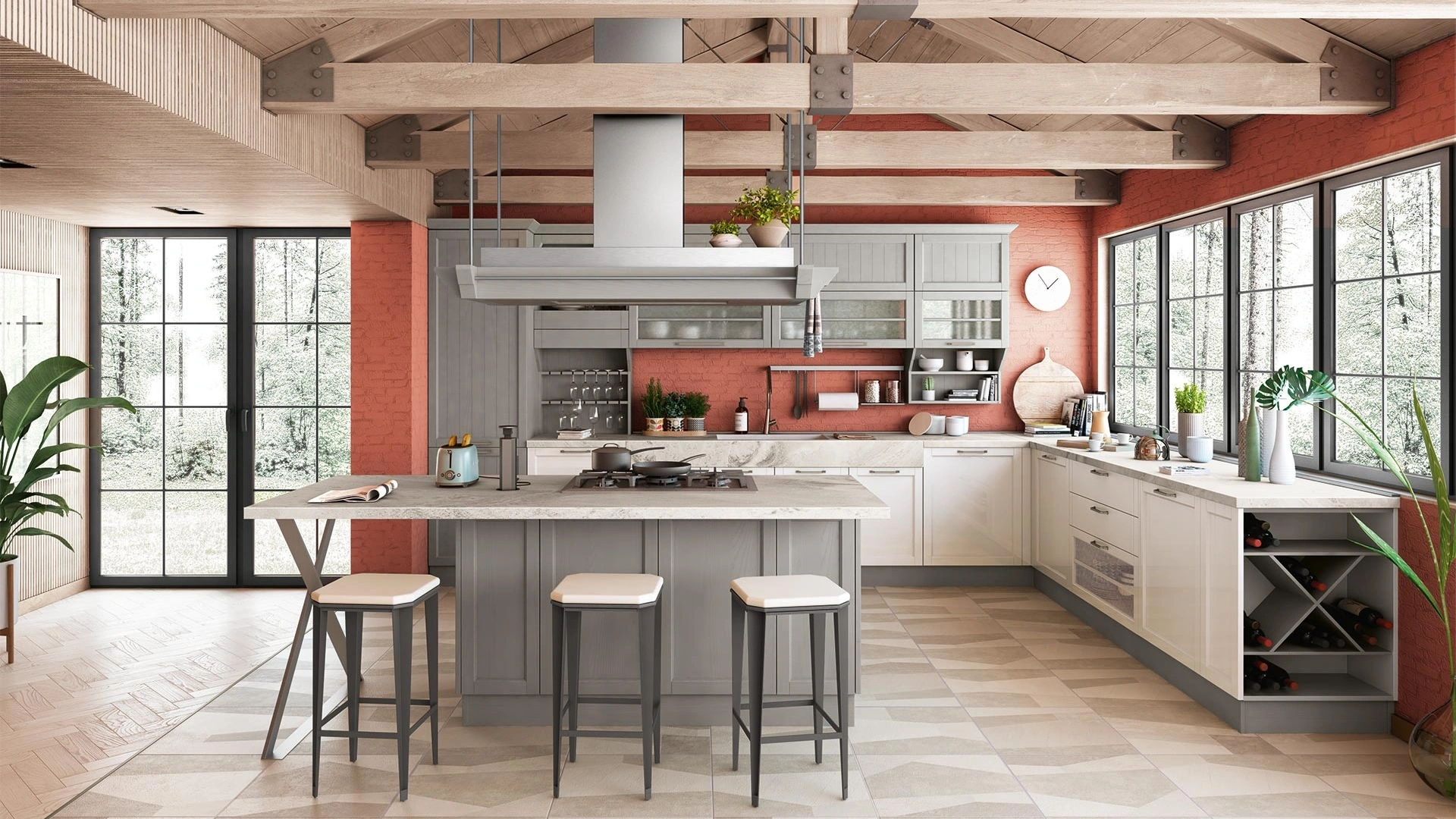 Cucina Classica Contempo con isola di Creo