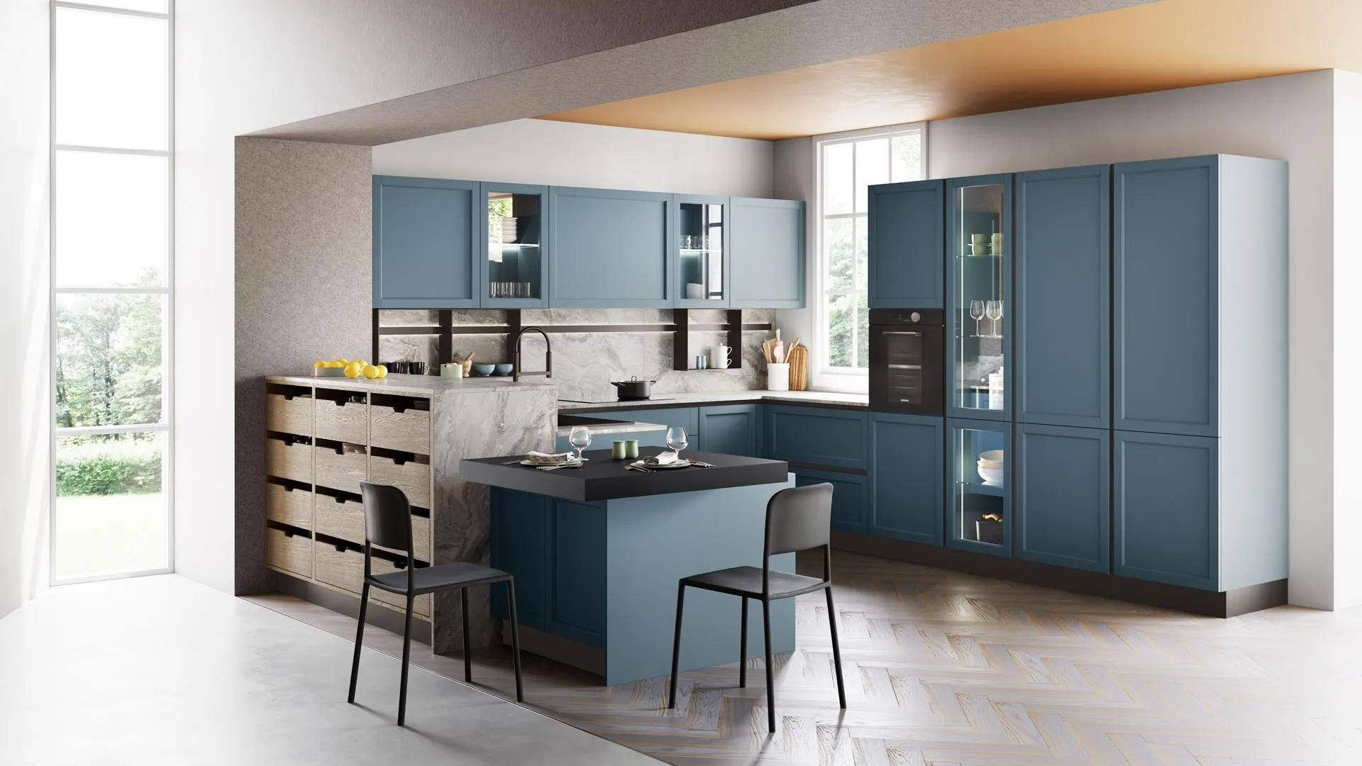 Cucina Classica Contempo con penisola di Creo