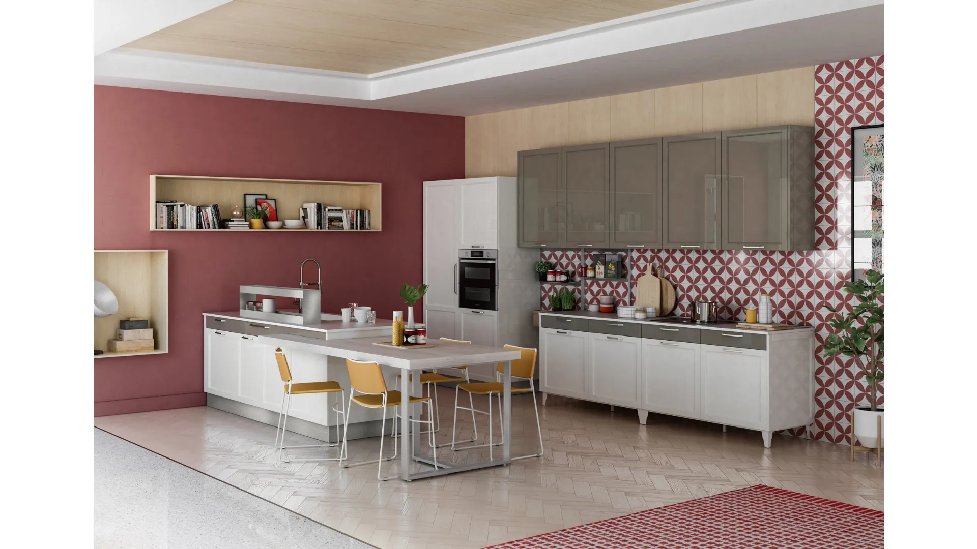 Cucina Classica Contempo con penisola di Creo