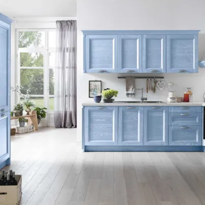 Cucina Classica angolare Country Decapè 03 finitura Azzurro Bianco di GM Cucine