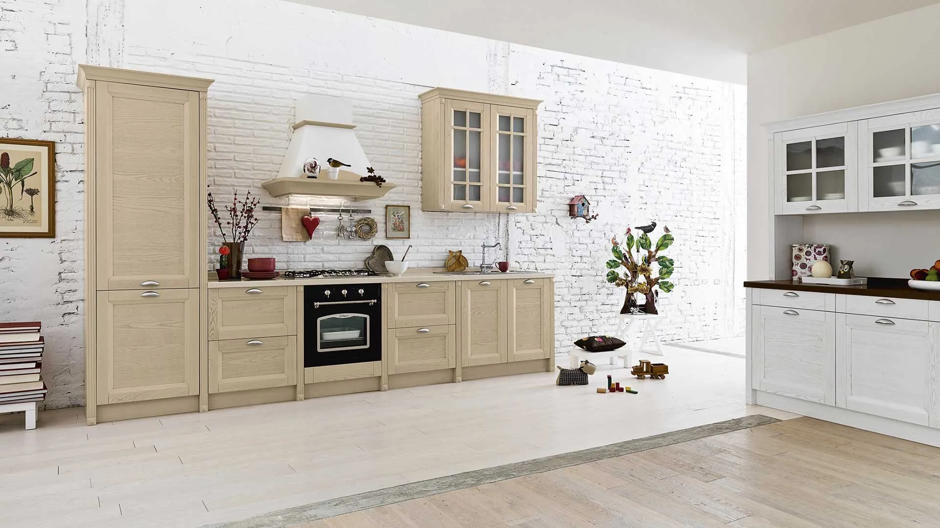 Cucina Classica lineare Country Decapè 04 finitura Caffè Latte di GM Cucine