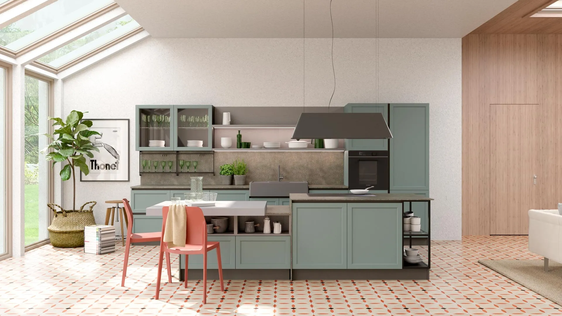 Cucina Classica Contempo con isola di Creo