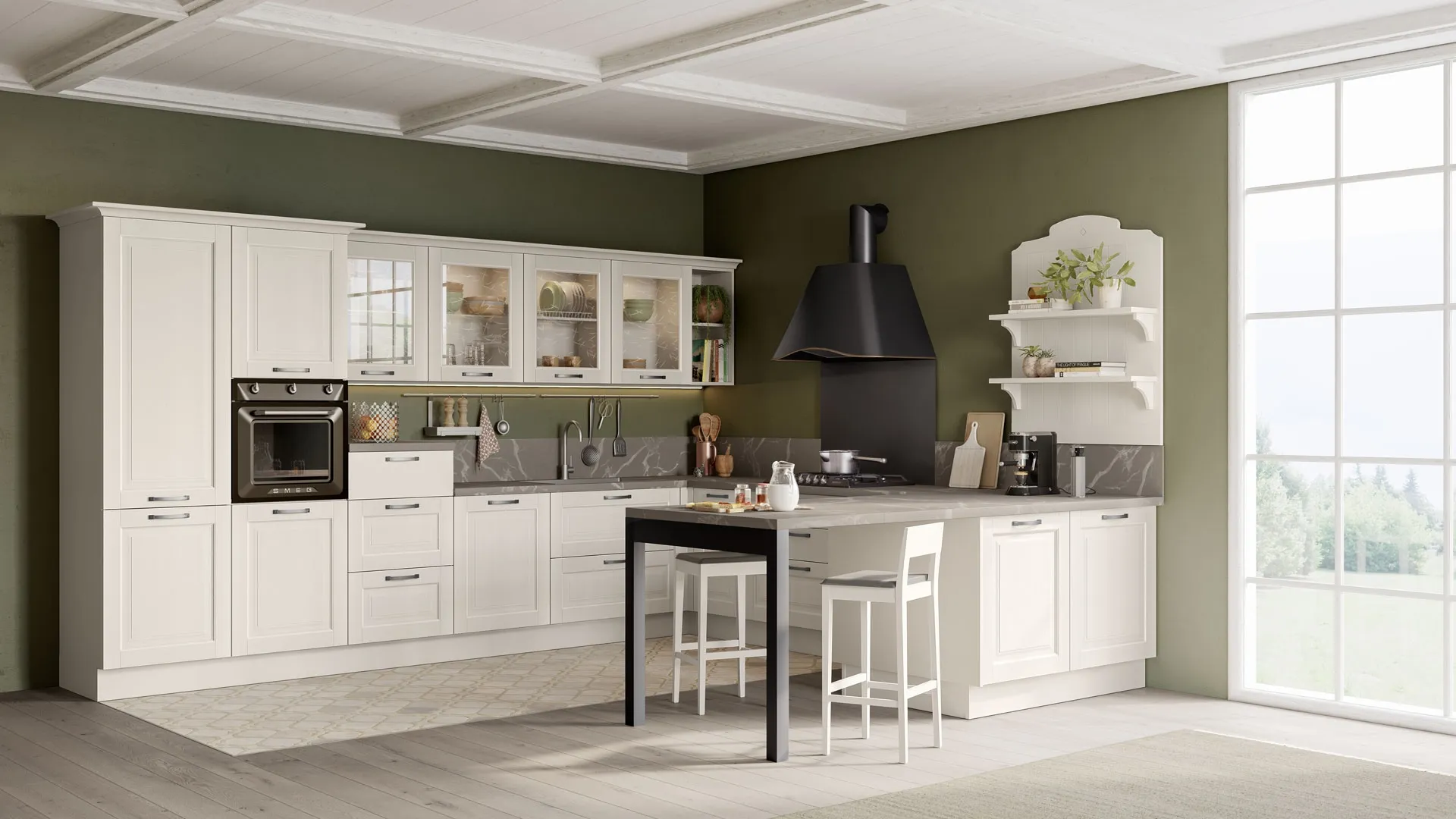 Cucina Classica Oprah con penisola di Creo