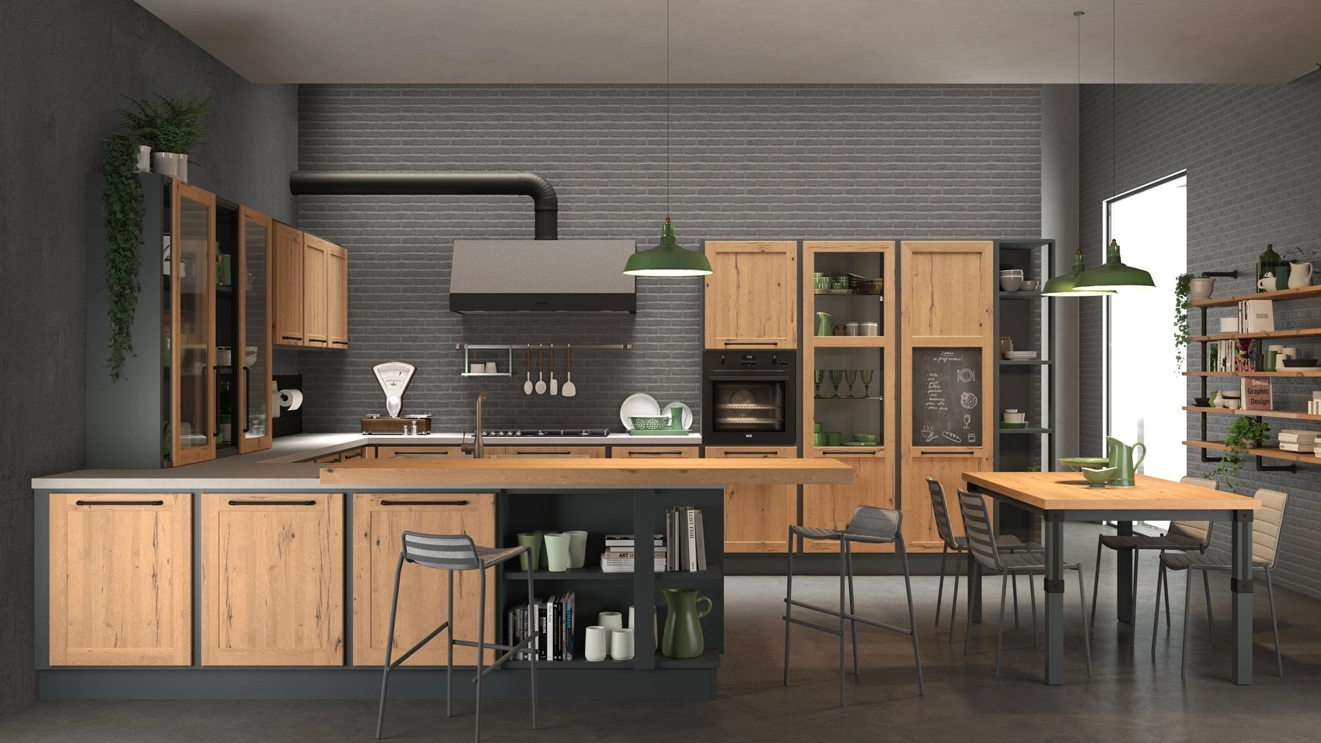 Cucina Classica con penisola Provenza 11 di Lube