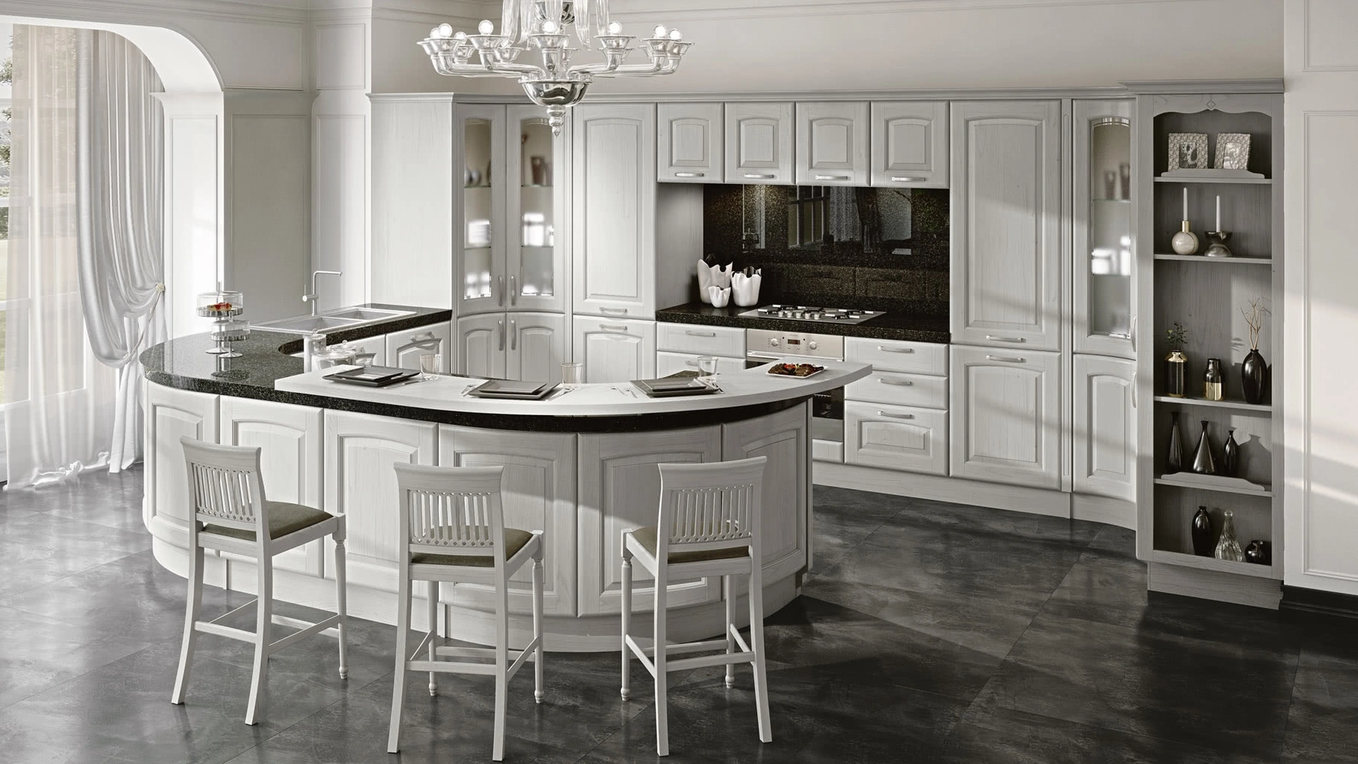 Cucina Classica con penisola Veronica 02 di Lube