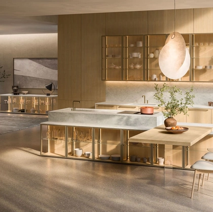 Cucina Design con isola Antis Project 2 in Rovere di Euromobil