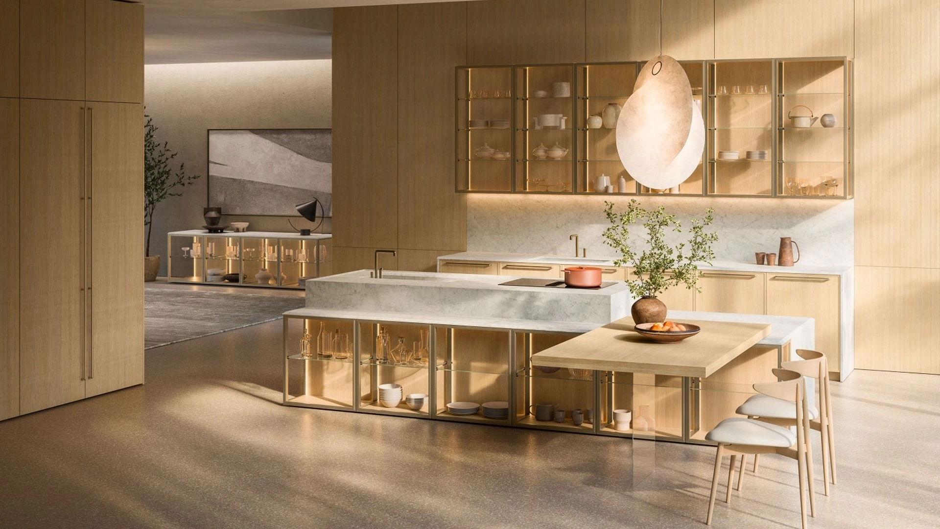 Cucina Design con isola Antis Project 2 in Rovere di Euromobil