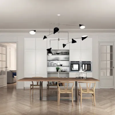 Cucina Design ad angolo Filò Project 3 in laccato opaco Bianco di Euromobil