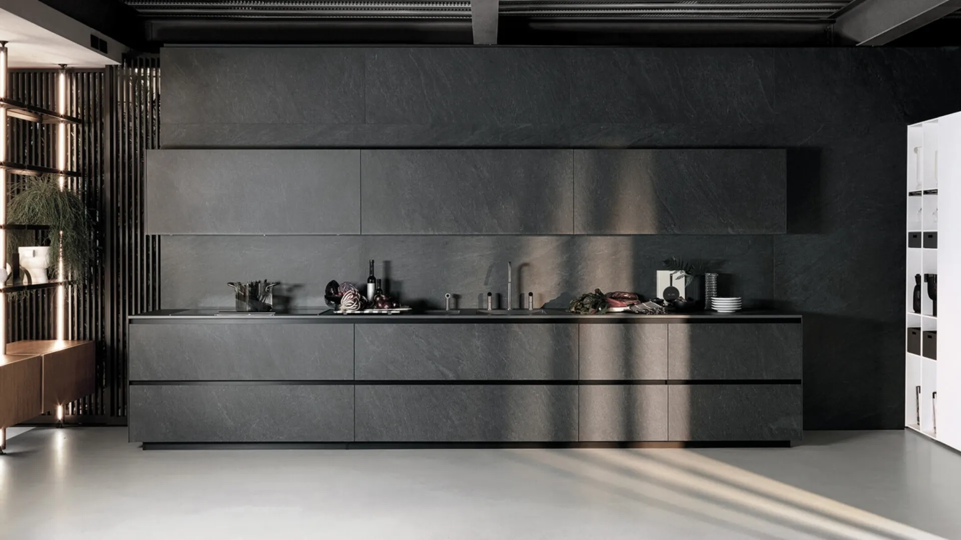 Cucina Design lineare Telero Project 1 in gres di Euromobil