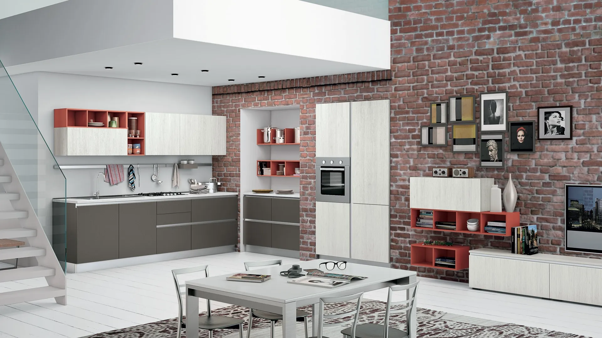 Cucina Moderna Ank angolare di Creo
