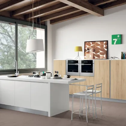 Cucina Moderna Ank con penisola di Creo