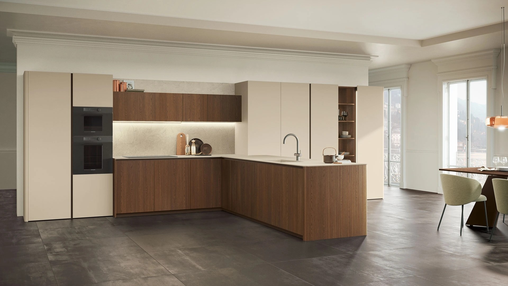 Cucina Moderna con penisola Brera 04 di Lube