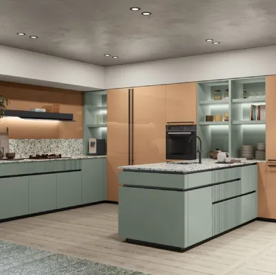 Cucina Moderna Color Lab con penisola di Creo