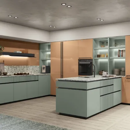 Cucina Moderna Color Lab con penisola di Creo