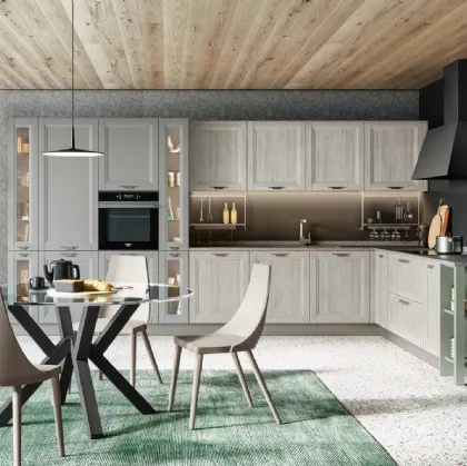 Cucina Moderna Smart angolare Rovere Greige e Pet Luna Supermatt di Creo