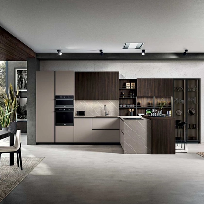 Cucina Moderna con penisola Ventidue & XL 03 di GM Cucine