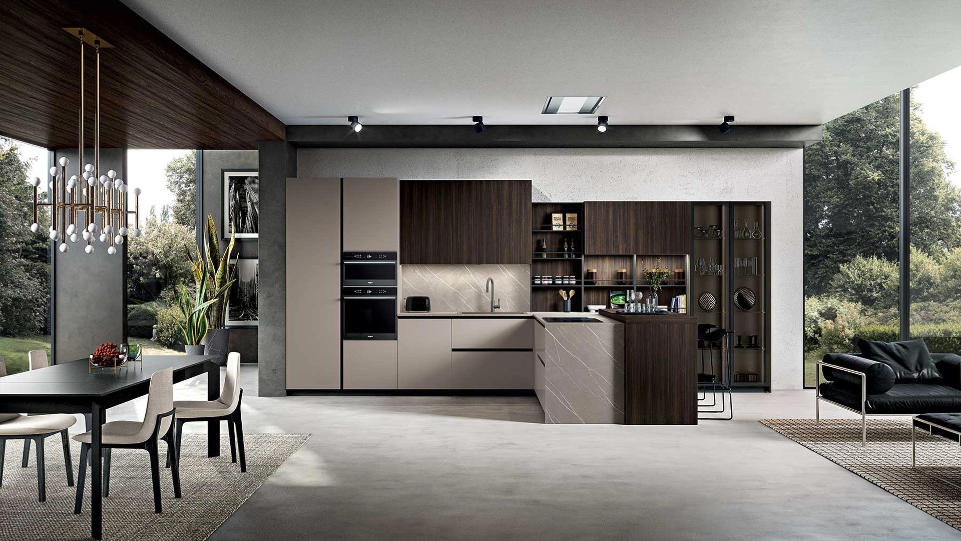 Cucina Moderna con penisola Ventidue & XL 03 di GM Cucine
