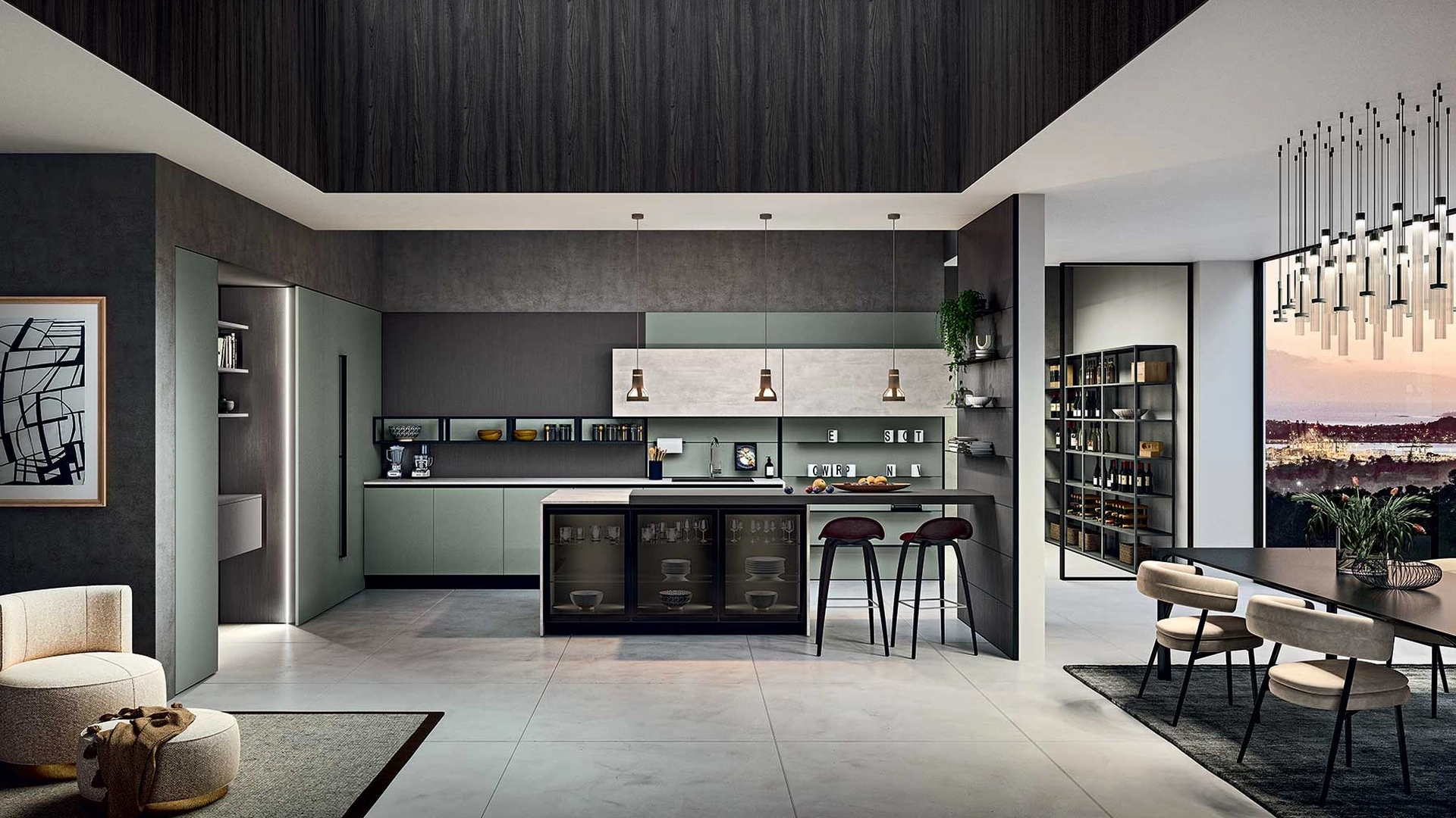 Cucina Moderna con penisola Ventidue & XL 05 di GM Cucine