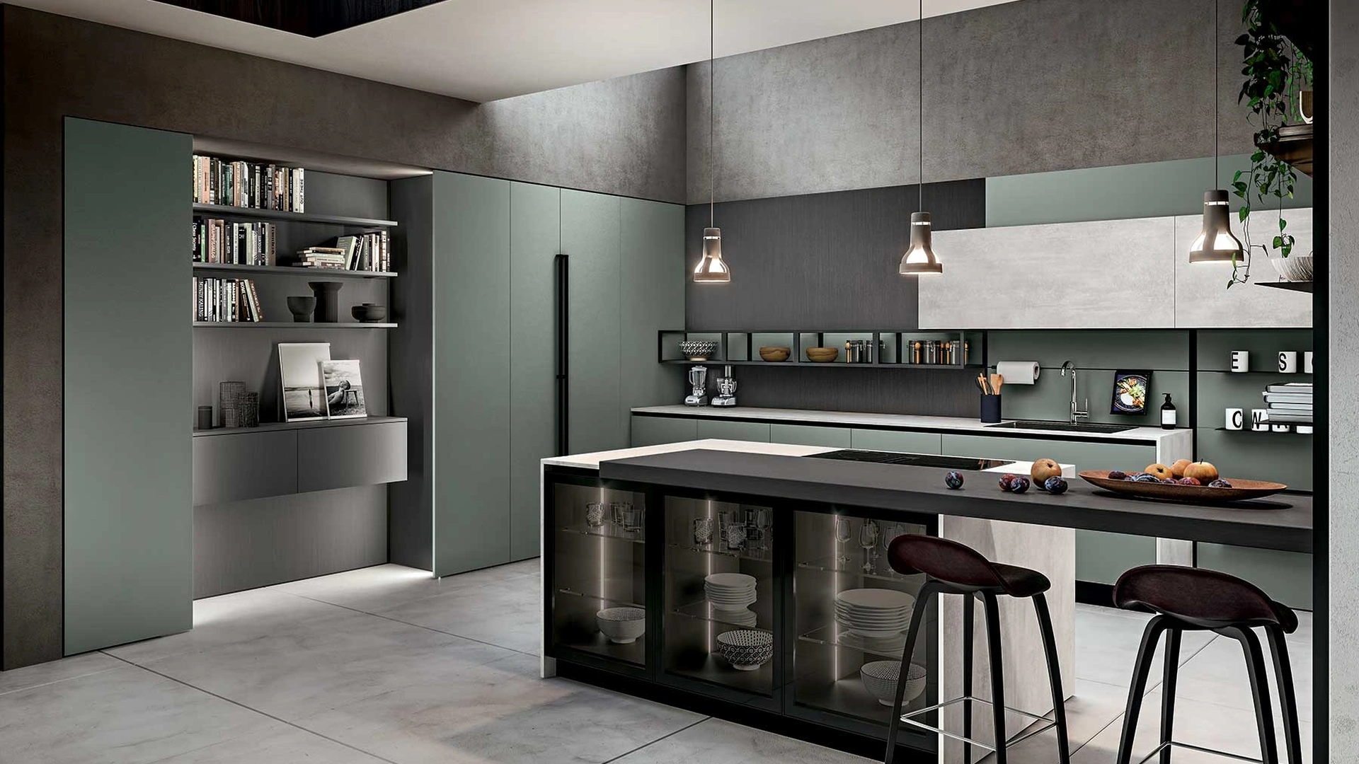 Cucina Moderna con penisola Ventidue & XL 05 di GM Cucine