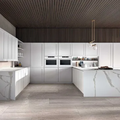 Cucina Moderna Ventidue & XL 08 in telaio PVC bianco di GM Cucine