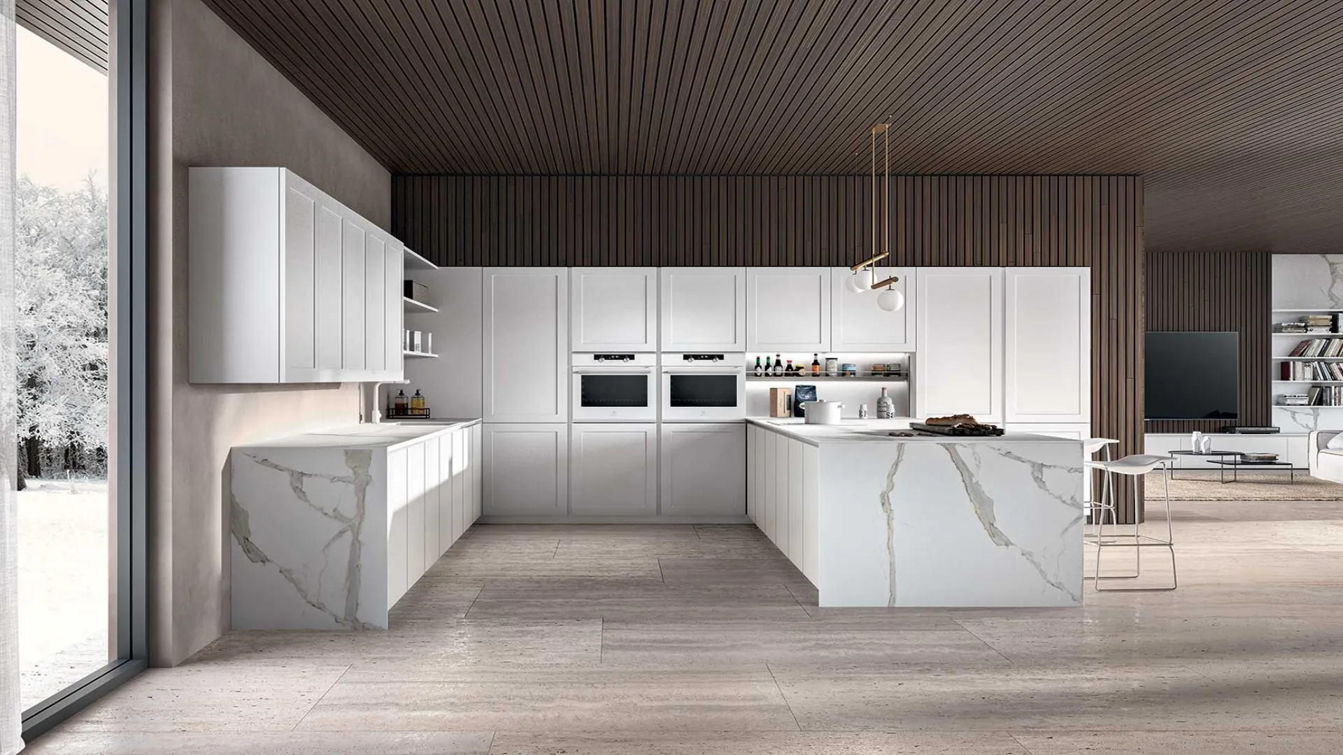 Cucina Moderna Ventidue & XL 08 in telaio PVC bianco di GM Cucine