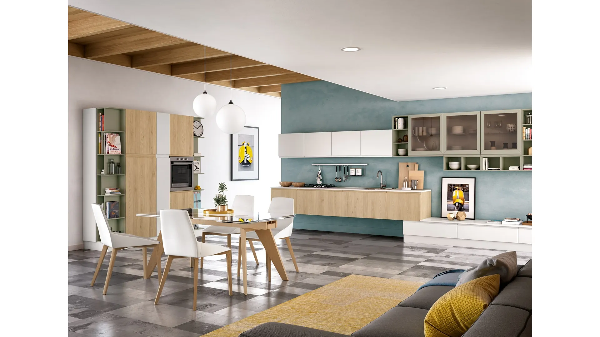 Cucina Moderna Jey Feel ad angolo di Creo